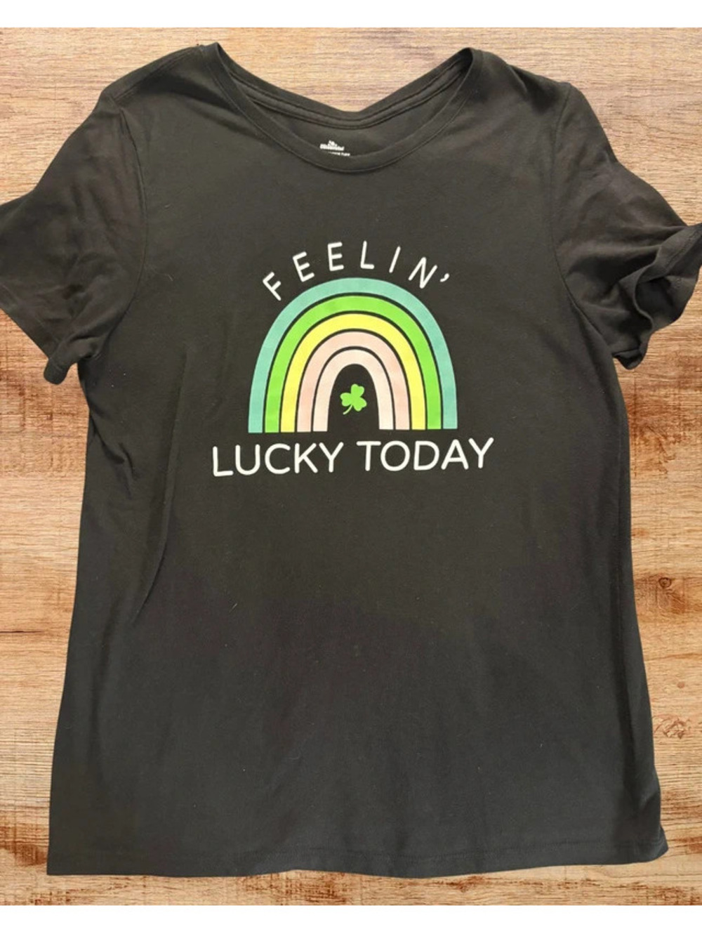 Way to Celebrate Feeling Lucky St Patrick’s Day Shirt Women’s XL Rainbow